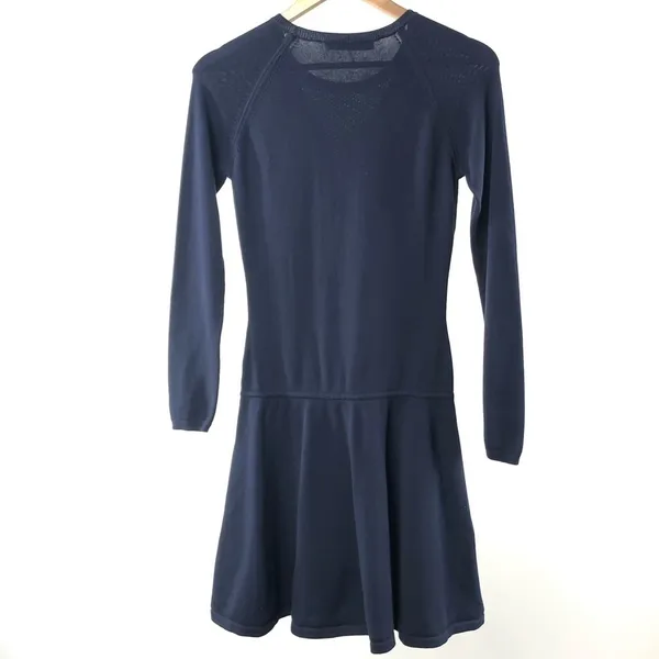 Trina Turk Lucia Long‎ Sleeve Fit and Flare Sweater Dress in Navy Size Small - Image 8