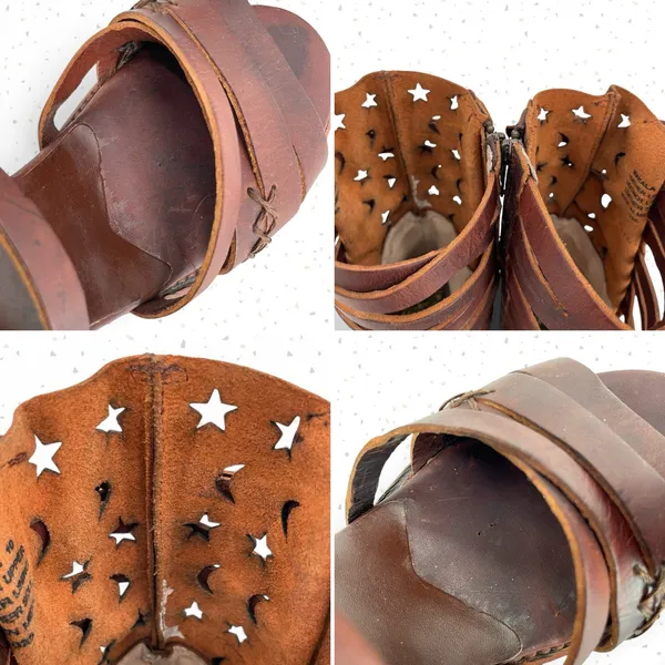 Freebird by Steven Makala Cognac Stars Moons Tall Leather Heeled Sandal Size 10 - Image 16