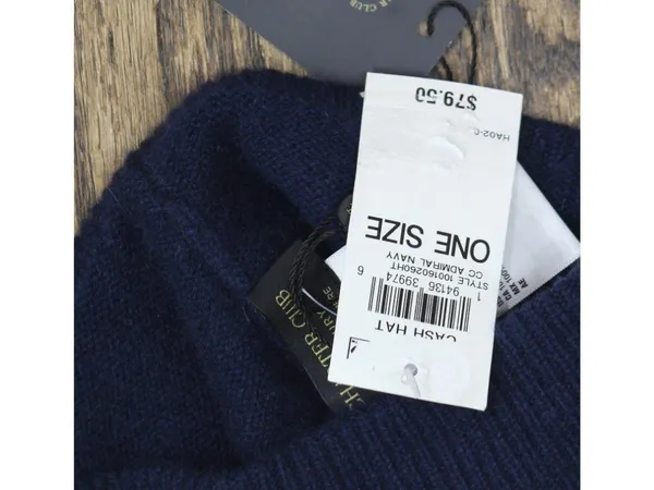 NWT Charter Club Womens 100% Cashmere Cuffed Beanie 100160260HT Navy Blue - Image 5