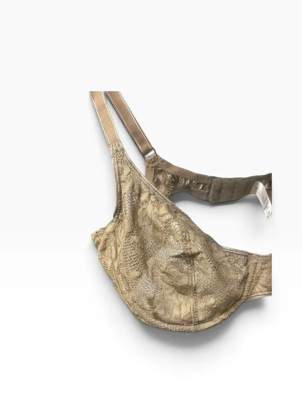 Vintage Victoria’s Secret brown lace unlined very sexy bra 38B - Image 2