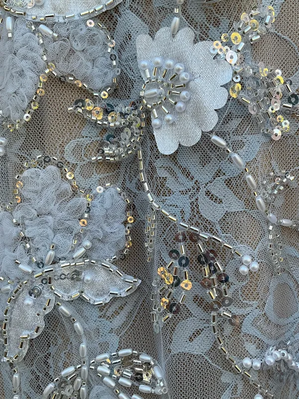 NWOT MAC DUGGAL Blue Size 4 Sleeveless Sequin Beaded Open Back Column Gown FLAW - Image 7