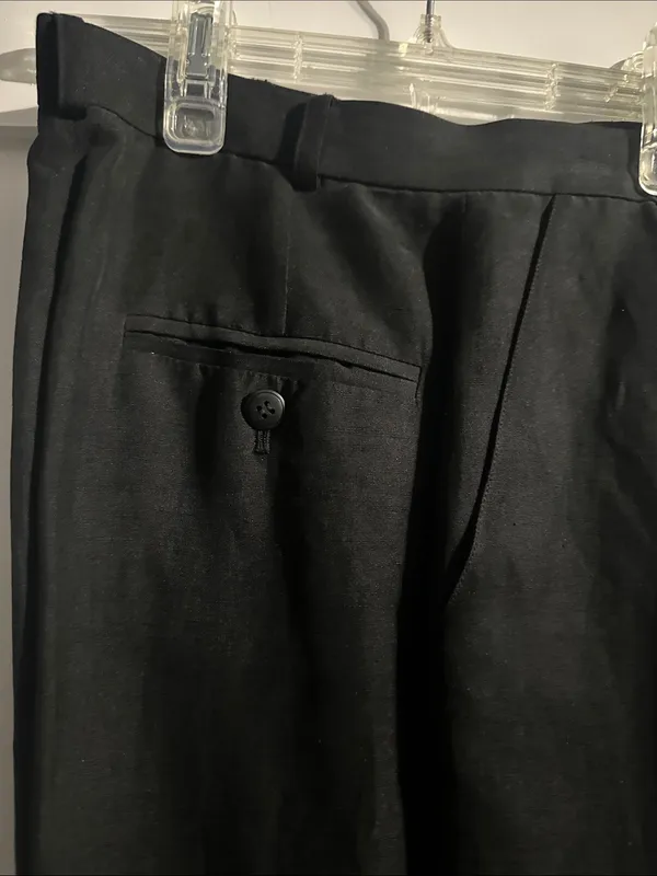 Classiques Entier silk And Linen lined Black Dress Trousers - Image 2