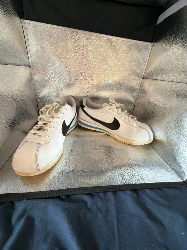 Nike Women's Classic Cortez White Black Light Photo Blue Sneakers - Image 3