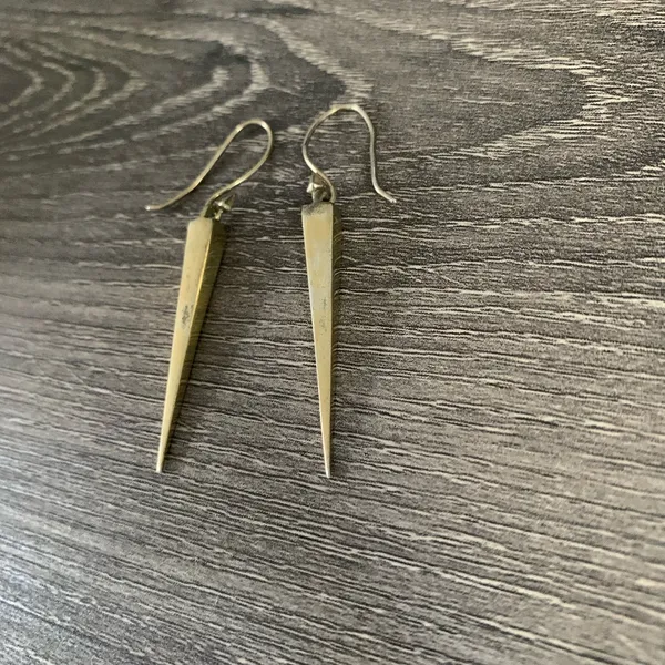 Melinda Maria Drop Pyramid Dagger Earrings 14K Gold Plated - Image 9