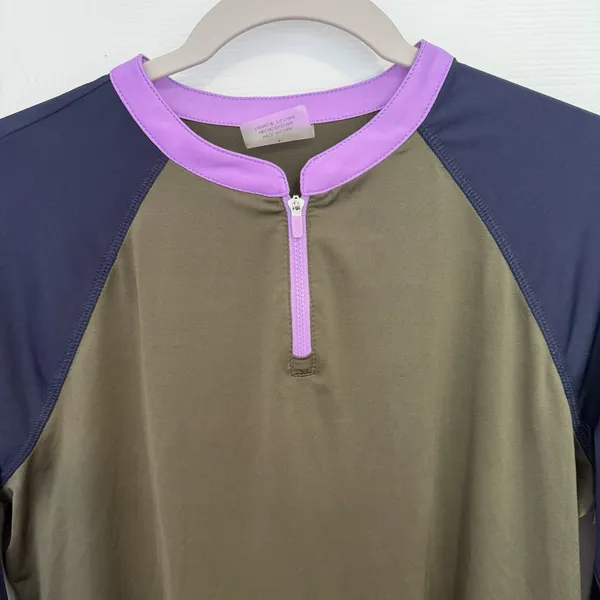 JoFit Women's Large Golf 1/4 Zip Top Colorblock UV Tennis Pickleball Active FLAW - Image 5