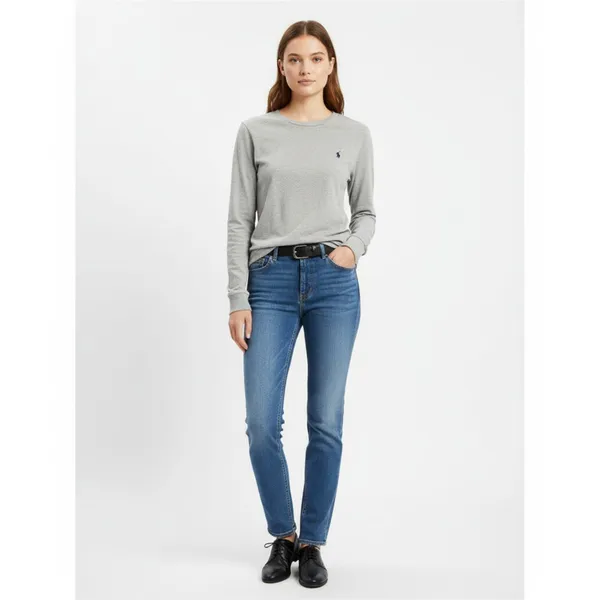 Ralph Lauren Polo Gray Long Sleeve Crew Neck Tee T Shirt Top L - Image 5