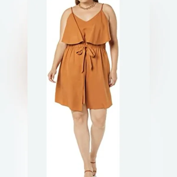 Terea Elise layered spaghetti strap mini dress Rust/terracotta Size XL - Image 11