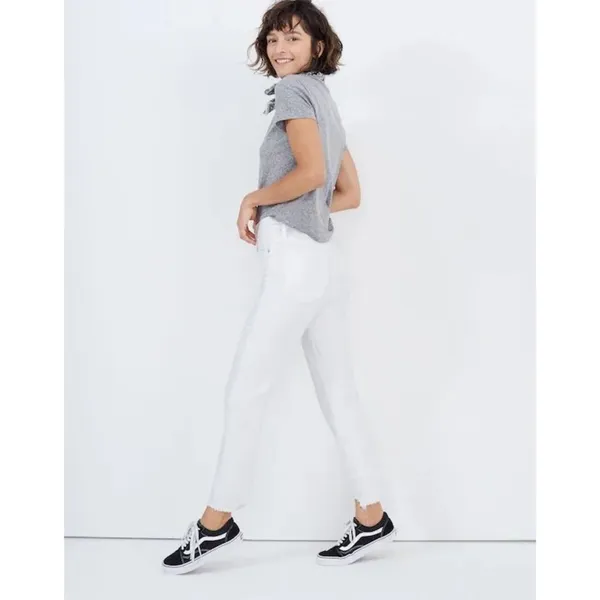 Madewell The Perfect Vintage Crop Jean‎ White Button Fly Raw Hem L3908 Womens 28 - Image 3