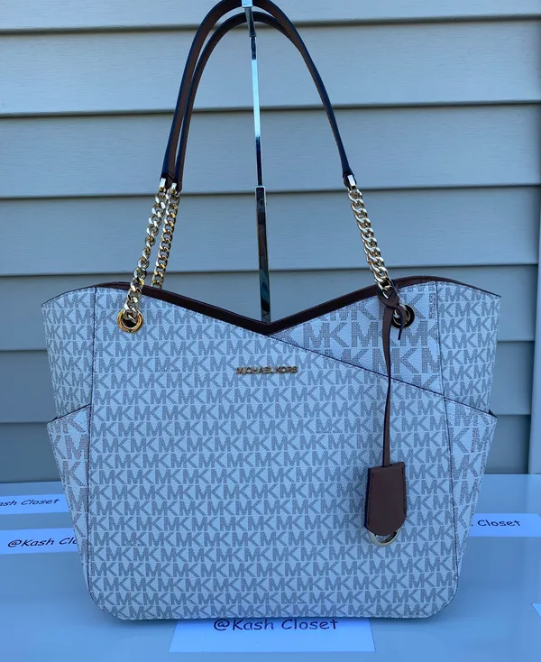 Michael Kors Jet Set Travel Large X Chain Shoulder Tote -Vanilla - Image 5