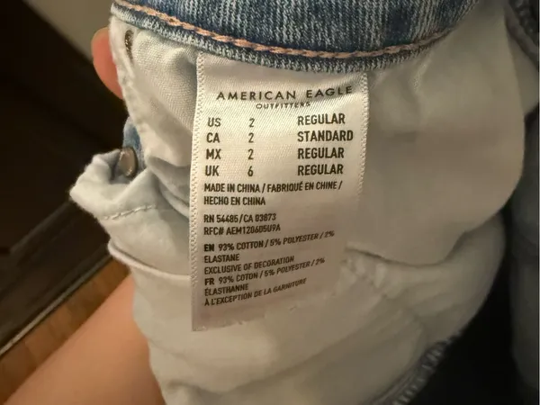 American Eagle Light Wash Denim Button-Front Denim Mini Skirt - Image 4