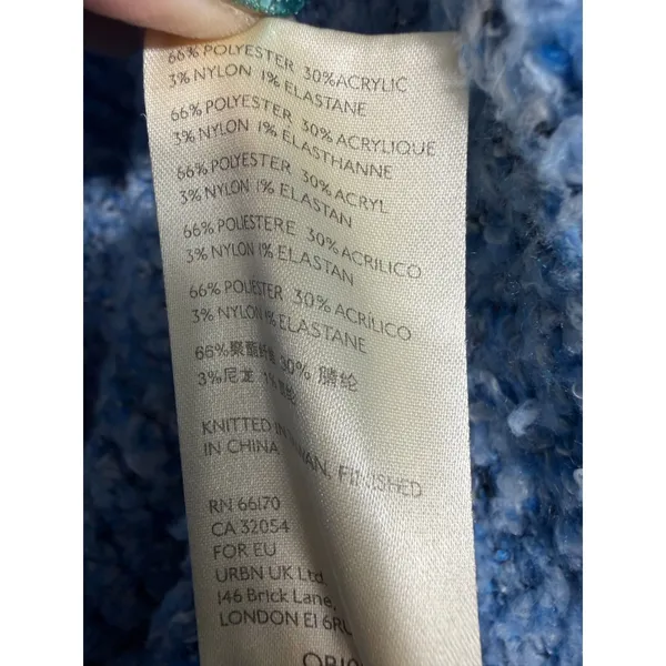 Free People BFF Big Blue Cardigan Sweater Oversized Slouchy Size Medium - Image 5
