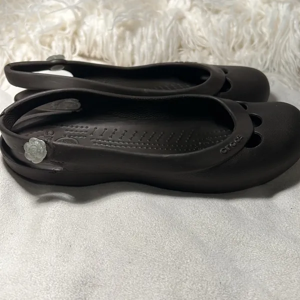 Crocs Women's JAYNA Slingback Slip-on Ballet Flats Comfort Shoes Size 6. Brown - Image 3