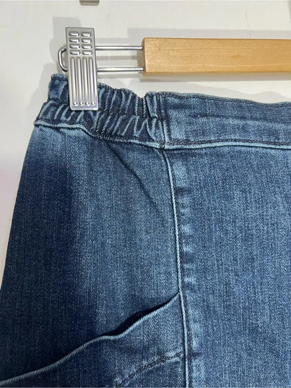 Lisa bayne blue wide leg Denim Utility Pant size M - Image 5
