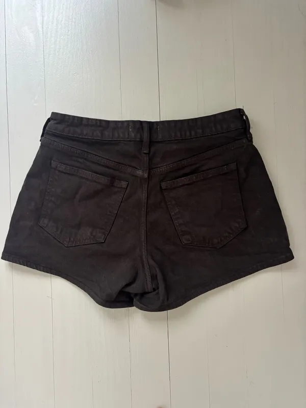 Abercrombie Mid Rise A-Line Brown Jean Shorts (Curve Love) - Image 3
