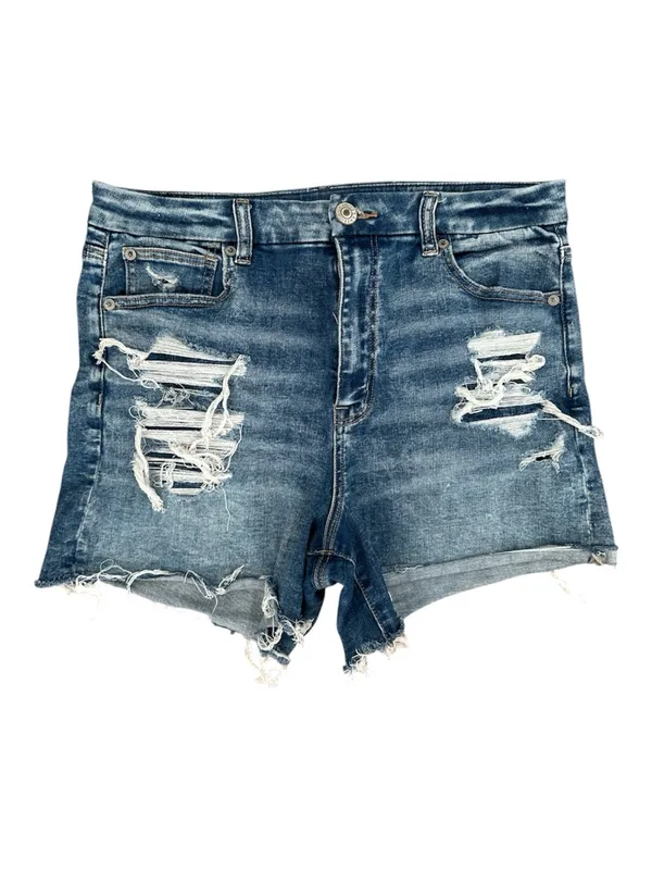 American Eagle AE Next Level Stretch Ripped Denim Shorts Size 10 Distresses - Image 3