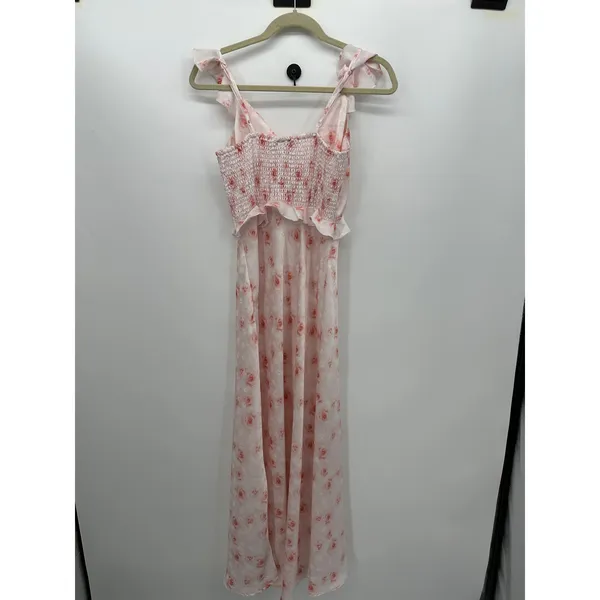 And Now This Y2K Babydoll Maxi Satin Dress Women Floral Romantic Dainty‎ Sz M - Image 2