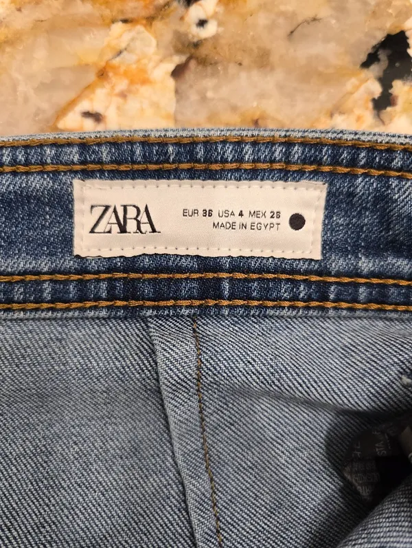 Zara Wide Leg High Rise Blue Jeans 4 - Image 6