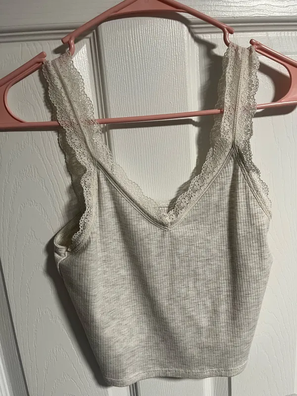 American Eagle Lace Tank Top White - Image 2