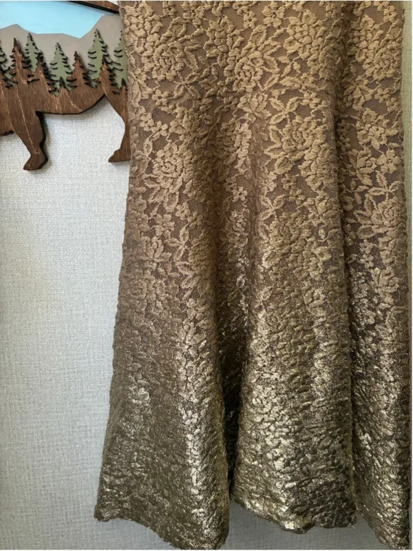 Free People Ombré Gold Lace Mini Dress | Holiday Party | Small - Image 5