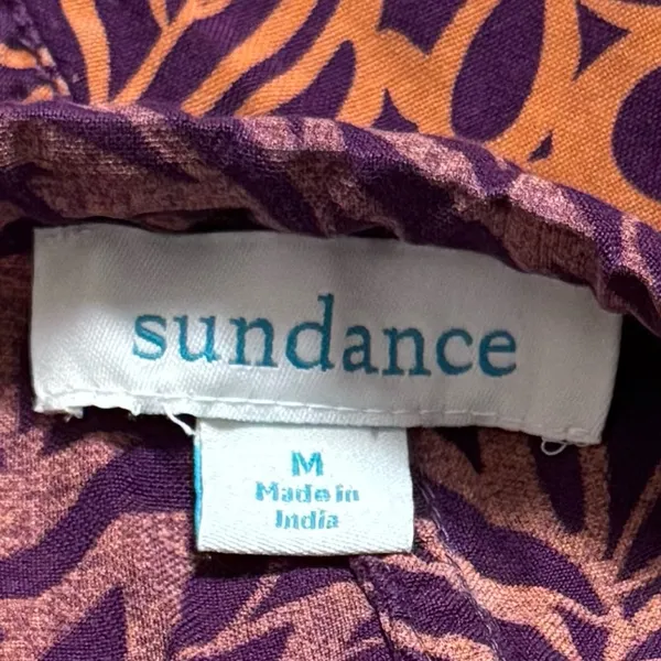 Sundance Orange Purple‎ Floral Abstract Print Pull on Pants Coastal Lagenlook M - Image 8