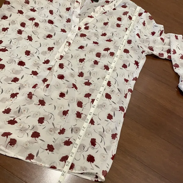 Ann Taylor White Red Floral Top - Image 7