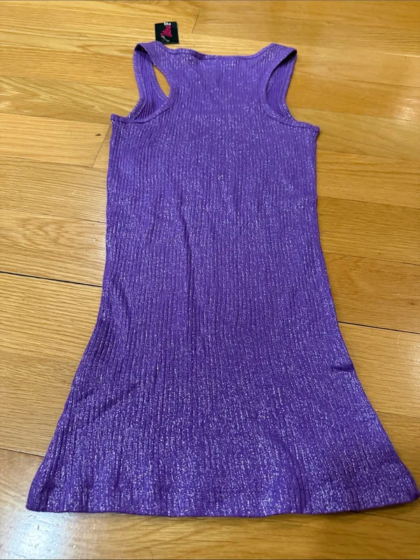 NWT Ultra flirt purple sparkly tank top size small. - Image 6