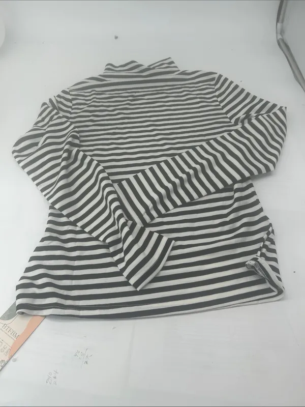 Women’s Striped Long-Sleeve Tee - Black & White - Image 2