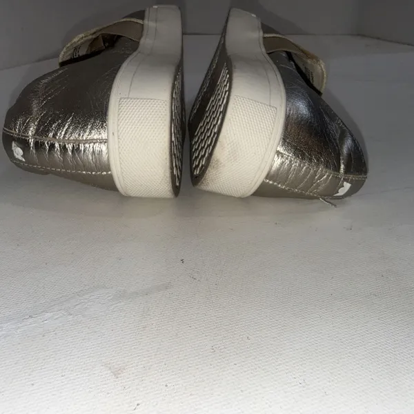 Birdies Swift Gold Metallic SlipOn Leather Sporty Preppy Cushion Sneakers Size 8 - Image 6