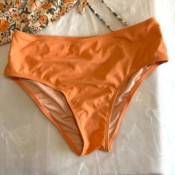 CupShe NEW Women's Apricot Floral 2 Piece Tankini Swimsuit Swimwear Size S #2602 - Image 3