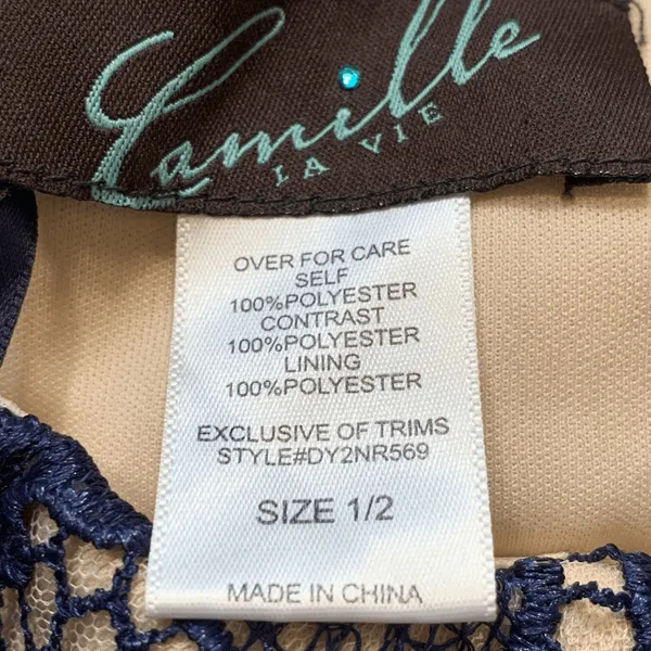 Camille La Vie HOCO Homecoming Dress Navy Lace Strapless Fit Flare Romantic - Image 7