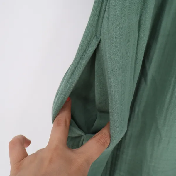 Old Navy Womens Sage Green Cotton Gauze Ruffle V-Neck Babydoll Dress Medium - Image 5