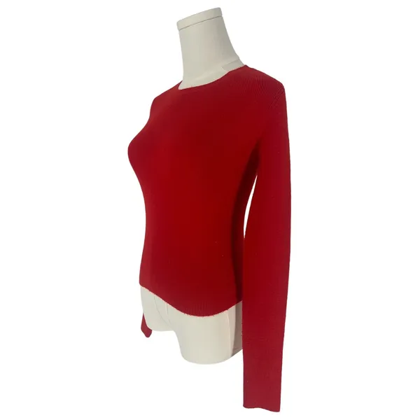 Alice + Olivia Ciara Bright Red‎ Ribbed Cropped Pullover Sweater XS - Image 8