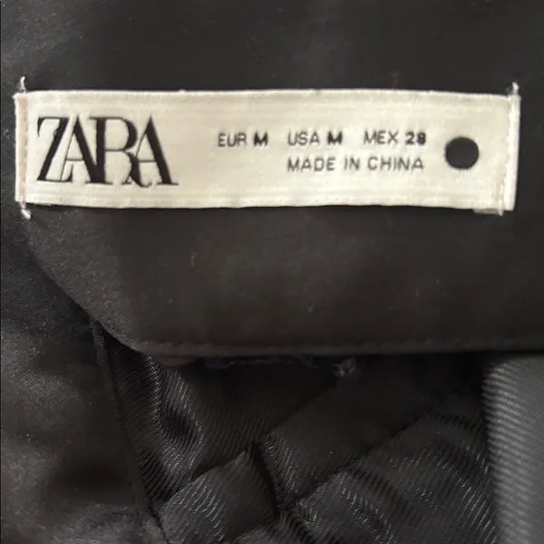 ZARA New Limited Edition Navy Blue Wide Leg Velvet Pants Trouser Sz MT Steampunk - Image 4