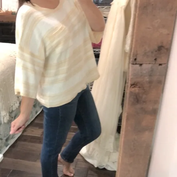 Striped knit boho sweater size medium oversized - Image 5