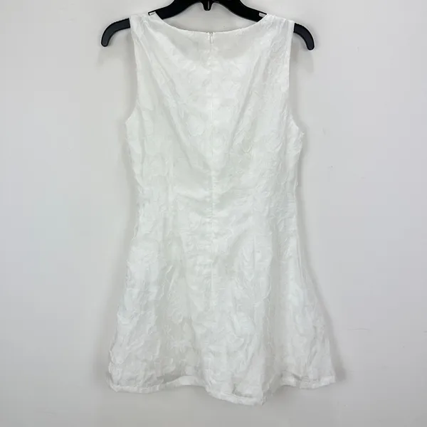 Lulus Exquisite Moments White Floral Jacquard Sleeveless Mini Dress Small NWT - Image 10