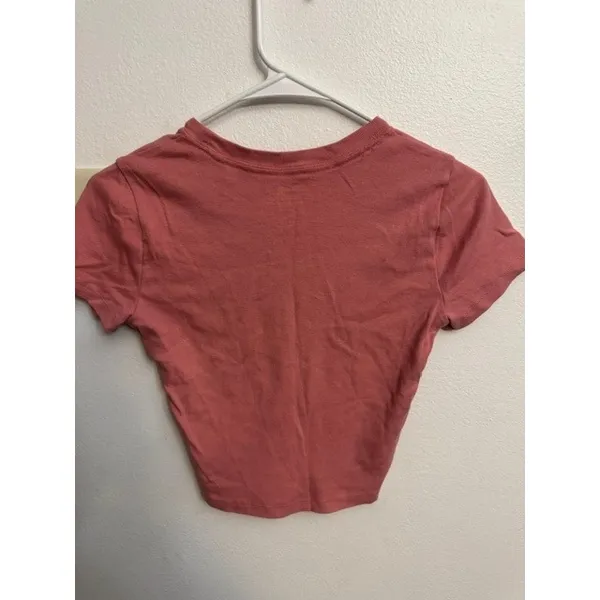 Hollister Must-Have Collection Rose Pink Baby Tee Short Sleeve Crop Top (G) - Image 2