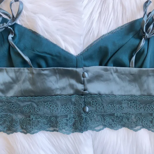 Teal blue satin lace cami bralette, brand new with tag - Image 3