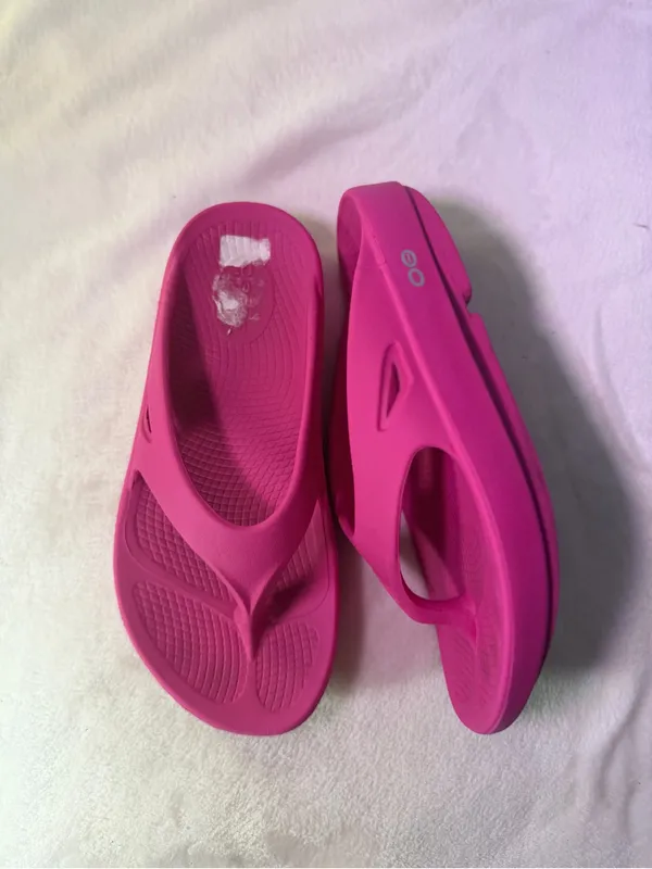 Women’s Hot Pink Comfort Flip Slide Sandals - Image 7