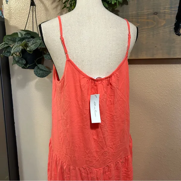 All in Favor Coral Sleeveless Summer Dress - Image 4