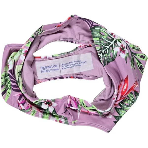 Salt + Cove High-Waist Floral Swim‎ Bottom in Tropicali Dusty Violet L - Image 5