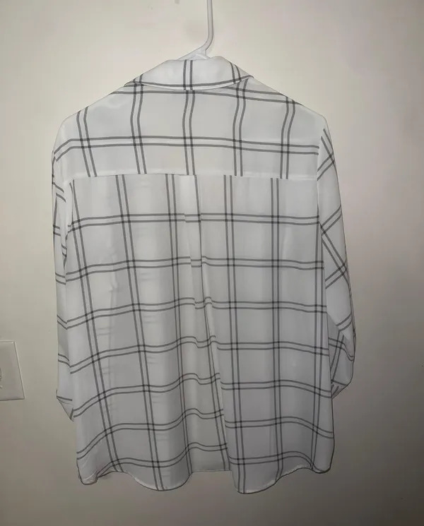 Long Sleeve Button Up Flannel White Size XL - Image 3