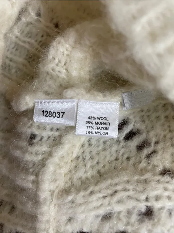 Rare Vintage Y2K Mohair & Wool LOFT Pointelle Crop Bolero Cardigan Sz L 💛🎀 - Image 10