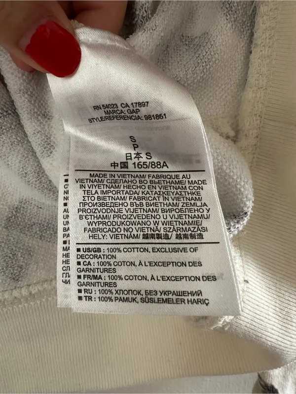 GAP Cream Floral Logo Crewneck Sweatshirt - Image 4