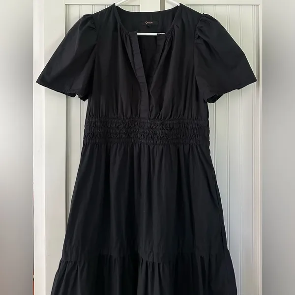 Quince 100% Organic Cotton Poplin Tiered Maxi Dress size small - Image 5