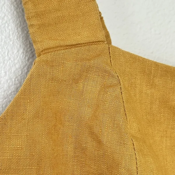 Lulus 100% Linen “Caught in Cannes" Mustard Cutout Cropped Tank Top Sz M Indie - Image 11