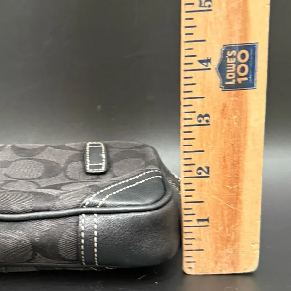 COACH Black Jacquard Canvas Fanny Pack Waist Belt Bag NO BELT - Image 9