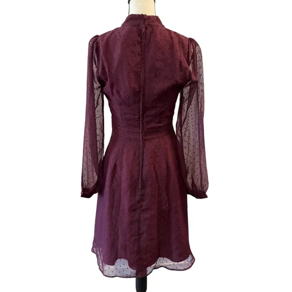 ModCloth Women’s Burgundy Long Sleeve Dress Size 6 - Image 2
