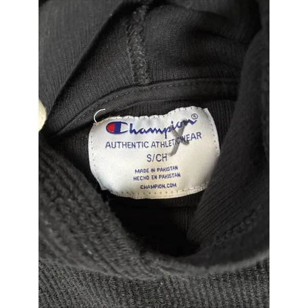 Champion Thermal Hoodie Black Ribbed Athletic Womens Size‎ Small Cropped - Image 4
