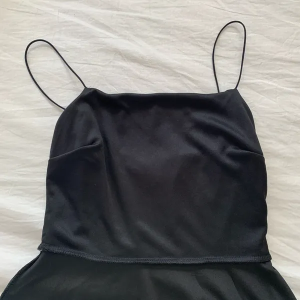Urban Outfitters Black Velvet Straight-Neck Mini Dress - Image 11