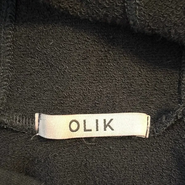 🌻 2/$20 OLIK Size L Hoodie Hooded Sweatshirt Black Athletic Athleisure Unisex - Image 3